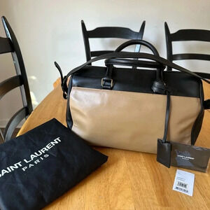 Yves Saint Laurent Classic Duffle 6 Handbag 2Way Color Block calfskin Leather